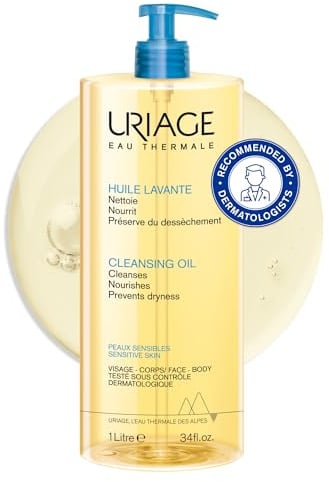Uriage Duschöl Seifenfrei mit Glycerin 25% - 2in1: Reinigtsanft & spendet Feuchtigkeit - für die ganze Familie - Gesicht & Körper - Seifenfrei, Physiologischer pH-Wert, empfindliche Haut - 1L