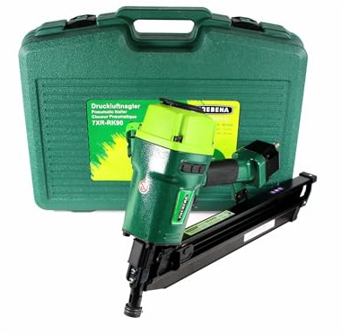 Prebena 7XR-RK90 Druckluftnagler Streifennagler 4-7 bar im Transportkoffer + Schutzbrille