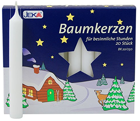 OLShop AG 2er Pack Baumkerzen weiß ca. 13 x 105 mm (2 x 20 Stück) Weihnachtskerzen, Christbaumkerzen, Pyramidenkerzen