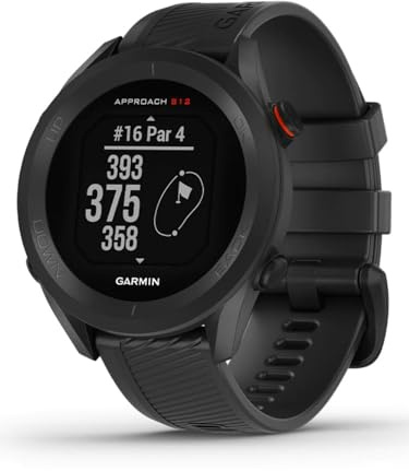 Garmin Approach S12, einfach zu bedienende GPS-Golf-Uhr, 42k+ vorinstallierte Golfplätze, schwarz, 010-02472-00