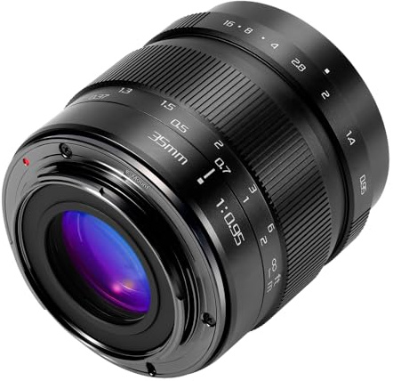 JINTU 35mm f/0,95 Fokussieren Objektiv APS-C Kompaktes für Sony E Mount, A6600 A6000 A6300 A6400 A6500 NEX-3 NEX-5T A7R A7III A7S A7C A7IV