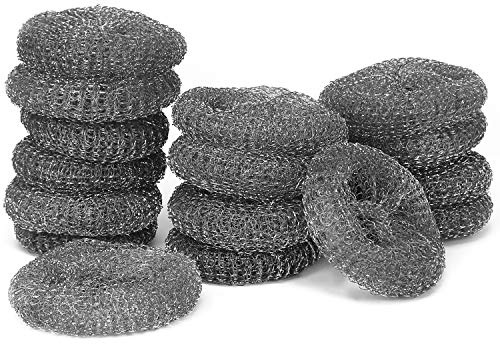 com-four® 16x Topfreiniger, Stahlwolle, Schwamm, Putzwolle, Scheuerschwamm