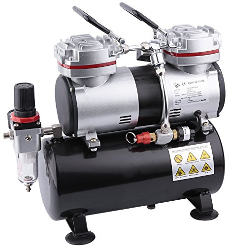 Fengda FD-196 Airbrush Mini Kompressor mit 3,5L Lufttank/Druckbehälter/ 6 bar/Auto Stop
