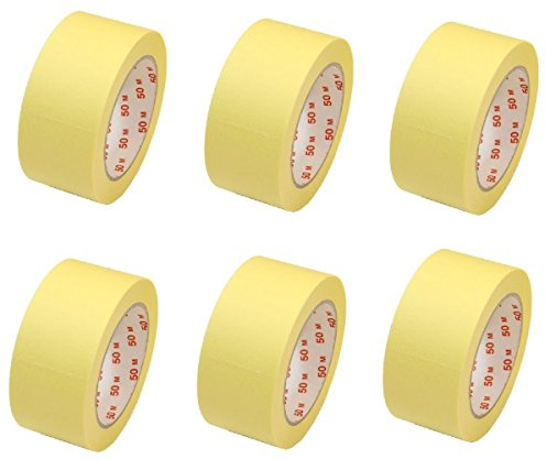 6 Rollen Flachkrepp Abklebeband Malerkrepp Malerband 50mm x 50m bis 60°C (EUR 0,05 / m)