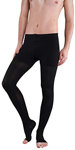 Kompressionsstrumpfhose AT, Stützstrumpfhose, Kl. 2, Offene Spitze (6, Schwarz)
