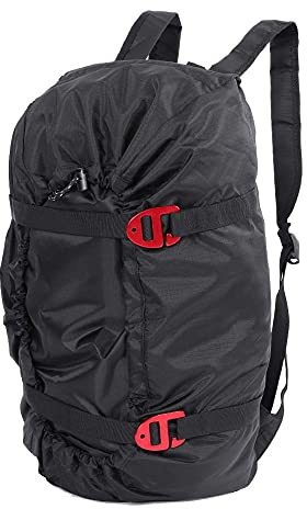 MAGT Kletterseil Tasche, Klettern Seilsack Oxford Tuch Kletterseile Rucksack mit Seil Matte für Outdoor Bergsteigen Camping Wandern(Farbe:Schwarz)