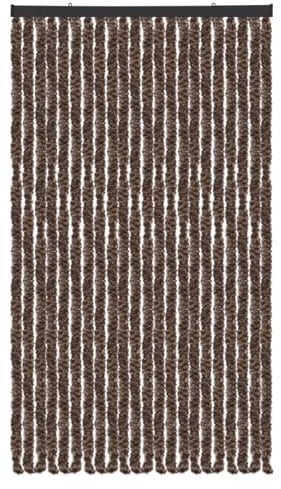 Arsvita Flauschvorhang Türvorhang (90x200 cm) in Meliert Beige-Braun als Insektenschutz für Balkon, Terrasse oder Wohnmobil, Wohnwagen, Pavillon