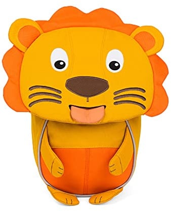 Affenzahn Kleiner Freund Kindergarten-Rucksack für 1-3 Jährige Ergonomisch Reflektierend Ziehzunge mit Namensschild Löwe - Gelb