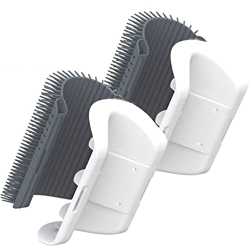 3.0 Weicher Katzen Bürste, Massageecke für Katzen, Self Groomer, Katze Liebt Eckbürste, Katzenspielzeug mit Katzenminze, Zum Massagen Kitzeln Fell Entfernen, 2 Pack