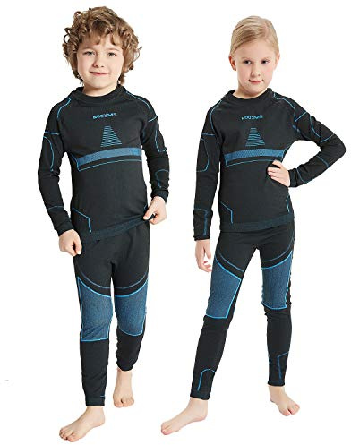 NOOYME Funktionsunterwäsche Kinder Skiunterwäsche Thermounterwäsche Kinder Atmungsaktiv & Hautfreundlich Sportunterwäsche Fussball
