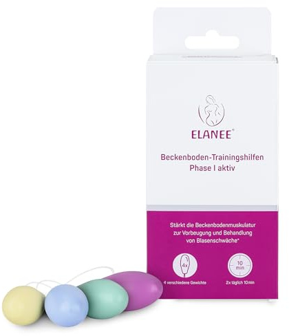 ELANEE Beckenboden-Trainingshilfen Phase I aktiv zur Stärkung der Beckenbodenmuskulatur bei Blasenschwäche, Set aus 4 Konen (701-00)