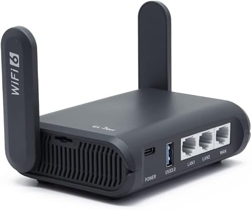 GL.iNet GL-AXT1800 Slate AX Mobiler Taschen-WLAN 6 Reiserouter mit VPN | Dualband WLAN 6 mit bis zu 1800 Mbit/s, MU-MIMO und OFDMA, verbindet bis zu 120 Geräte gleichzeitig