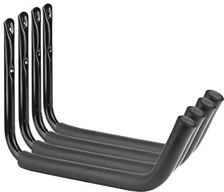 Vlio Wandhaken Garage Schwerlast-Gerätehalter Leiter Haken, Storage Hanger Organizer für Kajaks Leiter Fahrrad Kanu Klappstühle für Schutz, Tragkraft 45 kg, 4 Stück