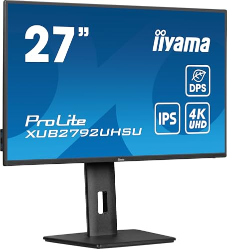 iiyama Prolite XUB2792UHSU-B6 68,45cm 27 IPS LED Monitor 4K UHD HDMI DP USB3.2 USB-C 15W DPS Slim-Line Höhenverstellung Pivot schwarz