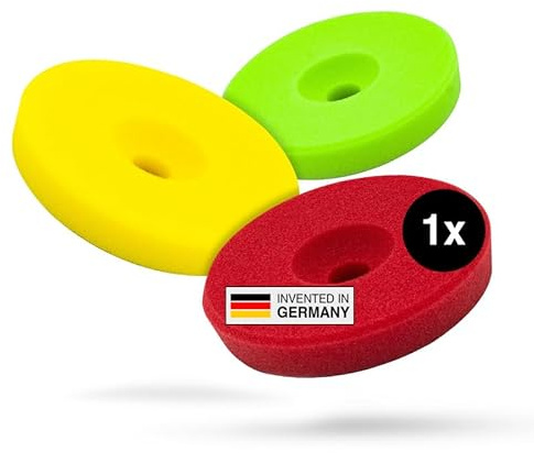 Liquid Elements – Centriforce V2 Polierpads 125mm Set – Polierschwämme mit speziell entwickelter Fräsung für optimierte Ergebnisse – für Heavy Cut, Medium Cut & Finish Polituren (3 Stärken á 1 Stück)
