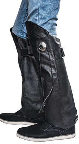 Leder-Beinschutz, Half-Chaps, Biker, Beingamaschen für Damen & Herren 3X-4X