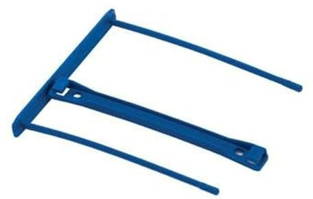 Bankers Box Abheftbügel ProClip, Archivclip mit 100 mm Armlänge und Deckleiste, inklusive Umfüller, aus 100% recyceltem Plastik, Farbe: blau, Packung mit 50 Stück