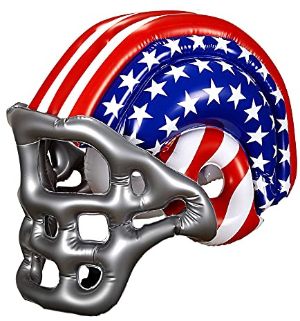 W WIDMANN MILANO Party Fashion 04868 - Aufblasbarer Footballhelm, Stars and Stripes, USA, American Football, Hut, Kostüm, Accessoire, Karneval, Mottoparty