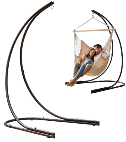 AMANKA Hängesessel Gestell Outdoor bis 150kg - 210 cm XL Ständer für Hängesessel - Balkon Gestell für Sitzsack Garten Hängesessel Gestell Ständer für Hängesitz Hängekorb Gestell Ständer für Hängestuhl