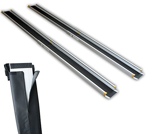 Alurampe Rollstuhl Aluminium Rampe Klappbar Rollstuhlrampe Teleskoprampe 244 cm
