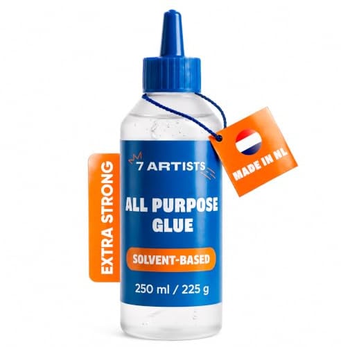 7 Artists Alleskleber Transparent 250 ml – Bastelkleber Flüssig für Papier, Holz, Filz, Glas, Keramik, Stoff & Kork | Schnelltrocknender Universalkleber für Basteln, DIY und Kreative Projekte