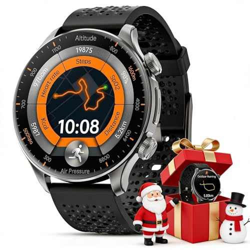 Joautrial GPS Smartwatch Herren, 1,60 AMOLED Smart watch, Bluetooth-Kopfhörer verbinden Sportuhren, Lokale Musik, Fotoalbum, Aufnahme, AI Assistent, 170+Sportmodi Fitnessuhr für iOS Android (Schwarz)
