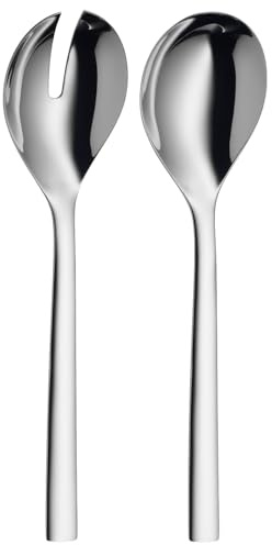WMF Nuova Salatbesteck Edelstahl 25 cm, klein, Salatgabel und Servierlöffel, Cromargan Edelstahl poliert, glänzend, spülmaschinengeeignet
