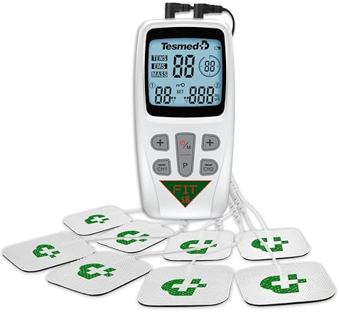 TESMED Fit Muskel Elektrostimulator für EMS, TENS, Massage (3 in 1), 22 Programme, davon 6 anpassbar, perfekt zur Schmerzlinderung und Stimulierung der Bauch, Gesäß und Brustmuskeln