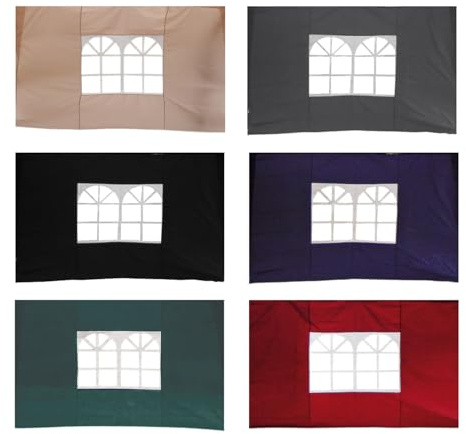 Mojawo 2er Set Seitenteile Fenster Seitenwand Pavillon Alu-Faltpavillon Fenster PA - beschichtet wasserabweisend 300x300cm, Farben:Grau