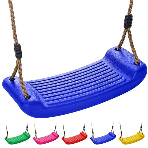 Schaukel Outdoor Indoor für Kinder – Robuste Kinderschaukel Outdoor Indoor mit Verstellbarem Seil – Hochbelastbarer Kunststoff, Witterungsbeständig – Für Klettergerüste, Spielgeräte und Bäume