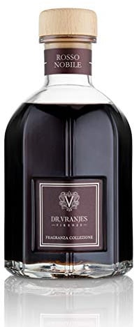 Dr. Vranjes - Rosso Nobile Diffuser + Doppelpack Schwarze Sticks (3 Stück) - Luxuriöser Raumduft Made in Italy, Hauptduft Frucht: Orange, Erdbeere und Rote Beeren, Birke (250 ml)