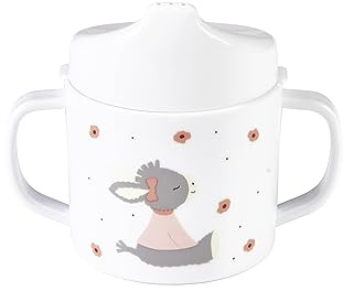 Sterntaler Kinder Henkeltasse mit abnehmbarem Trinkaufsatz, Motiv Esel Emmi Girl flora rose, Trinklernbecher mit rutschfester Unterseite, Fassungsvermögen 200 ml