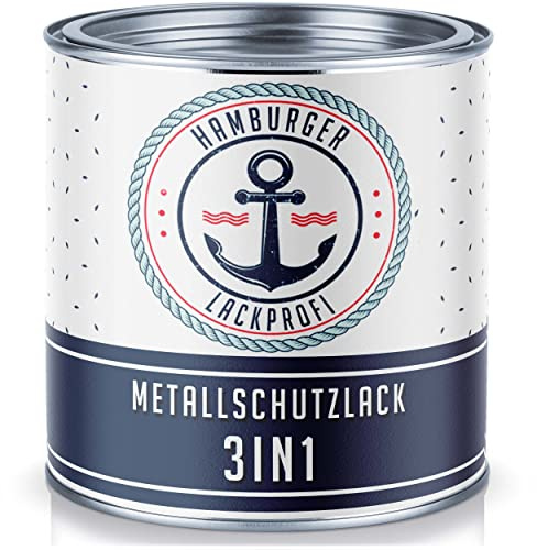 Metallschutzlack 3in1 SEIDENMATT Anthrazitgrau RAL 7016 Grau Metallschutzfarbe 3-in-1 Grundierung, Rostschutz und Deckanstrich in Einem Metalllack Metallfarbe // Hamburger Lack-Profi (1 L)