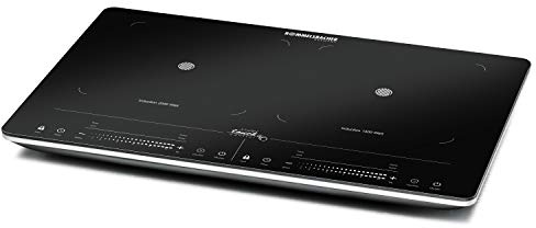 ROMMELSBACHER Doppelkochplatte CT 3420/IN Induktion - Glaskeramik, Touch Control, Topferkennung, 10 Leistungsstufen, 10 Temperaturstufen von 60-220 °C, Timer, Abschaltfunktion, 3400 Watt