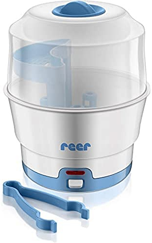 reer Vapomat Vaporisator | Babyflaschen Sterilisator, Dampfsterilisator für bis zu 6 Flaschen, Desinfektion von Babyfläschchen, Schnullern, Beißringen und Zubehör in nur 10 Minuten, ohne Chemikalien