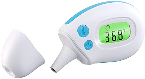 newgen medicals Infrarotthermometer: Medizinisches Mini-Infrarot-Fieberthermometer für Ohr- & Stirnmessung (Infrarotfieberthermometer, Infrarot Ohrthermometer, Baby)