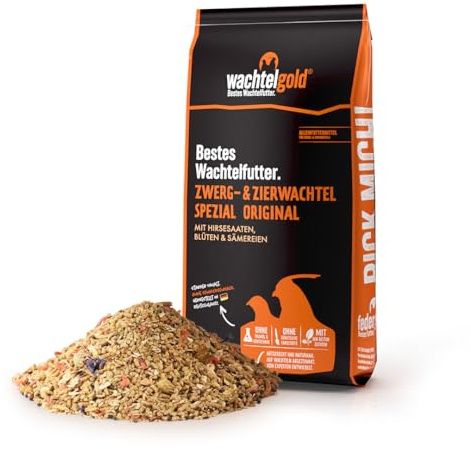 wachtelgold Zierwachtel Spezial 2,5kg Alleinfutter Zwergwachteln | Mit über 20 Saaten, Kräutern & Leinsaat – Alleinfutter für Zierwachteln für Vitalität, Gefieder & natürliche Ernährung