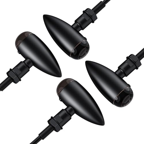 Justech 4x Motorrad Blinker LED Licht Vorne Hinten Universal Glühlampe Signallicht (12 LED pro Licht) Lauflichter Markierungsleuchten Blinkerleuchte IP65 Wasserdicht Stoßfest für Motorrad