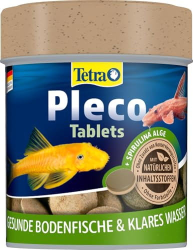 Tetra Pleco Tablets – Nährstoffreiches Fischfutter für alle pflanzenfressenden Bodenfische (z.B. Welse), 120 Tabletten Dose