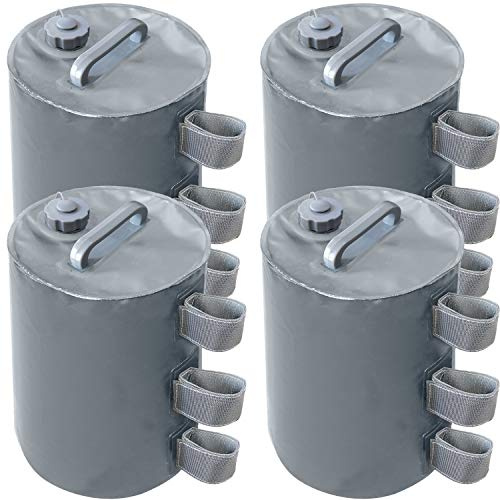 ABCCANOPY Pavillonstandfüße 4er Set, mit Wasser befüllbar,Gewichte für Gartenzelt/Partyzelt/Faltpavillon，Grau