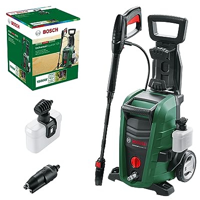 Bosch Hochdruckreiniger UniversalAquatak 125 (3-in-1-Düse, Schaumdüse, transparenter Wasserfilter, Hochdruckpistole, 5 m Schlauch, 5 m Kabel, 1500 Watt, Druck: 125 bar, max. Fördermenge: 360 l/h)