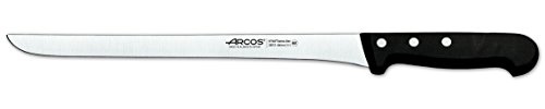 Arcos Jamonmesser mit Edelstahlklinge 280 mm - Ergonomischer Griff aus Polyoxymethylen (POM), Lange und Robuste Klinge mit Wellenschliff - Schwarz, Serie Universal