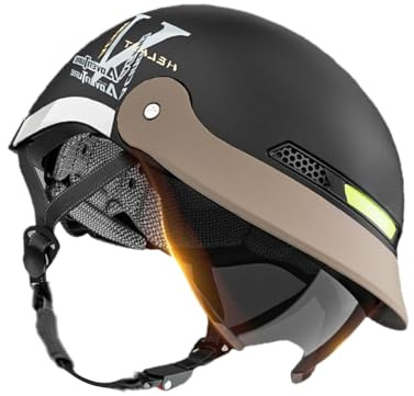 Halbes Gesichtshelm - Sonnenblende Skateboard Helm,Schnellverschluss Kopfschutz Für Damen Herren - Motorrad Fahrrad Skateboard ATV Cruiser Outdoor Aktivitäten
