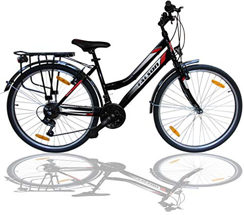 Talson 28 Zoll Damenrad Shimano 21Gang 28 Damen Fahrrad Black mit Beleuchtung nach STVZO