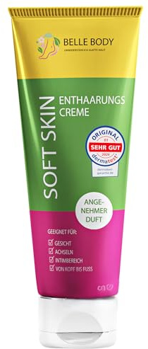 Belle Body Enthaarungscreme für Gesicht, Achseln & Intimbereich 1x100ml – Schnell, Schmerzfrei & Langanhaltend – Für Alle Hauttypen – Vegan & Tierversuchsfrei