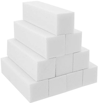 SUSSURRO 10 Stück Nagelfeilen Polierblock Buffer Nagelfeile für Nägel, Weiß | Weiß Buffer, 4 Flächen für Feil und Polier, Wiederverwendbar, buffer für nägel und gelnägel, Professionelles