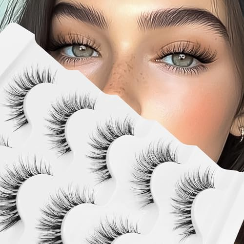 Veleasha Lashes 5D-Wimpern aus künstlichem Nerz, 100% handgefertigt, luxuriöse künstliche Wimpern, leichte, flauschige künstliche Wimpern, 5 Paar Packung (Gtwo)