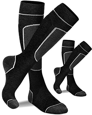 KEECOW Skisocken-Herren-Merinowolle-Thermosocken,Winter Socken Sport Socken für Herren&Damen Outdoor-Sportarten Ski