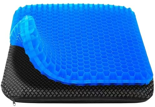 HSSGGV Gelsitzkissen, Orthopädisches Sitzkissen, Sitzkissen für bürostuhl –Weich und bequem mit waschbarem, rutschfestem Stoffbezug，Geeignet für Bürostühle, Rollstühle, Autositze usw