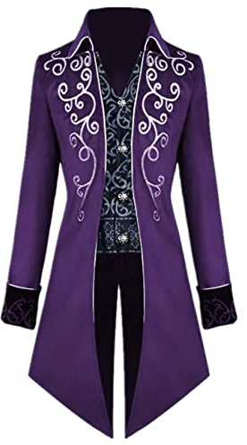 Crubelon Herren Viktorianischer Gothic-Gehrock, Steampunk-Kostüm